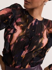 Phase Eight Black Cordelia Ruffle Blouse - Image 4 of 7
