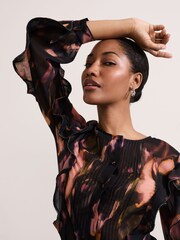 Phase Eight Black Cordelia Ruffle Blouse - Image 6 of 7