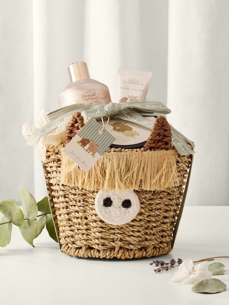 Hamish the Highland Cow Bath & Body Gift Basket - Image 1 of 3 Hamish the Highland Cow Bath & Body Gift Basket - Image 1 of 3