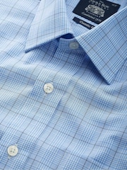 The Savile Row Company Classic Fit Blue PoW Check Formal 100% Cotton Shirt - Image 4 of 5
