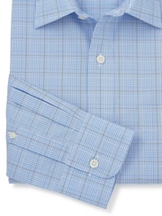 The Savile Row Company Classic Fit Blue PoW Check Formal 100% Cotton Shirt - Image 5 of 5