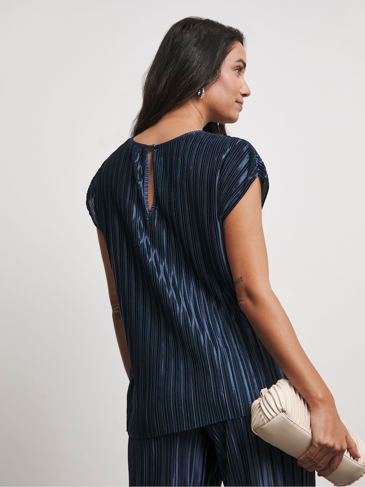 Joanna Hope Grey Plisse Top - Image 2 of 4