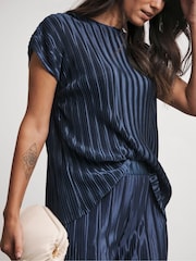 Joanna Hope Grey Plisse Top - Image 3 of 4
