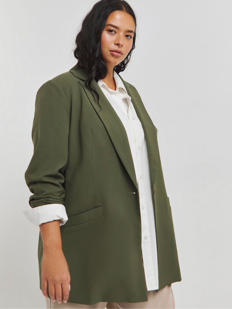 Simply Be Green Single Breasted Blazer - Image 1 of 4