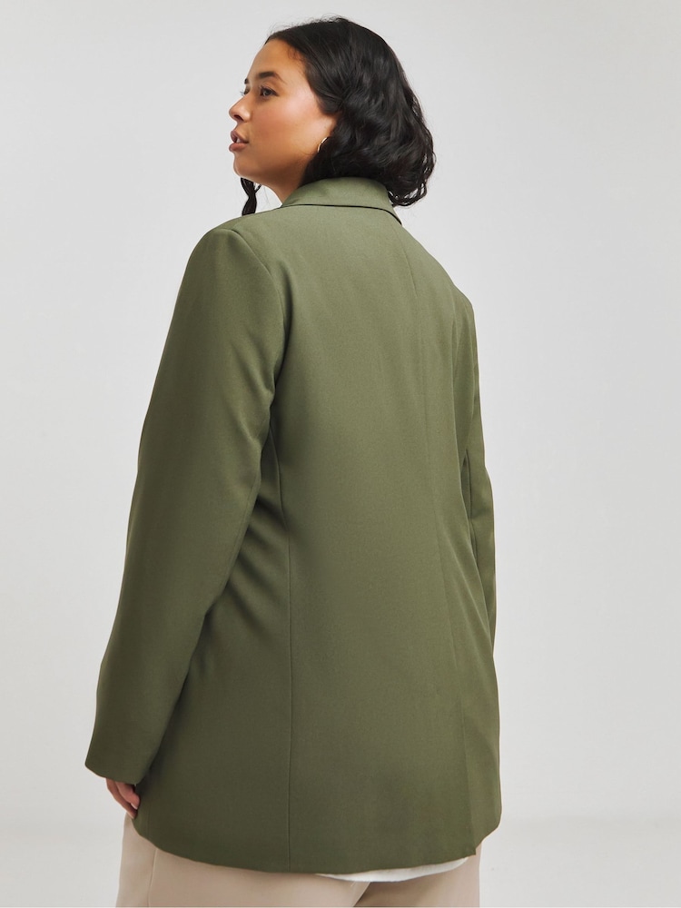 Simply Be Green Single Breasted Blazer - Image 2 of 4 Simply Be Green Single Breasted Blazer - Image 2 of 4