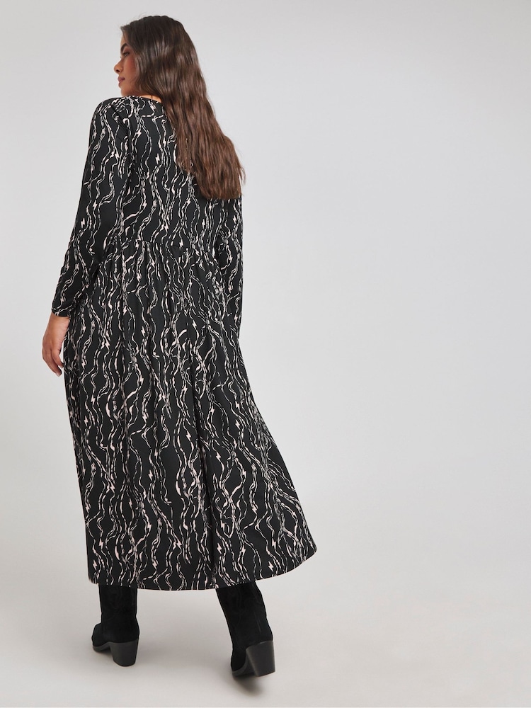 Simply Be Black Supersoft Boat Neck Midi Dress - Image 2 of 4