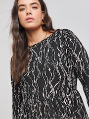 Simply Be Black Supersoft Boat Neck Midi Dress - Image 3 of 4