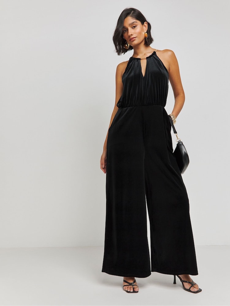 Simply Be Velour Wide Leg Jumpsuit - Bild 1 von 4 Simply Be Velour Wide Leg Jumpsuit - Bild 1 von 4