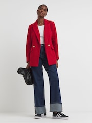 JD Williams Red Boucle Blazer - Image 3 of 4