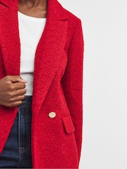 JD Williams Red Boucle Blazer - Image 4 of 4