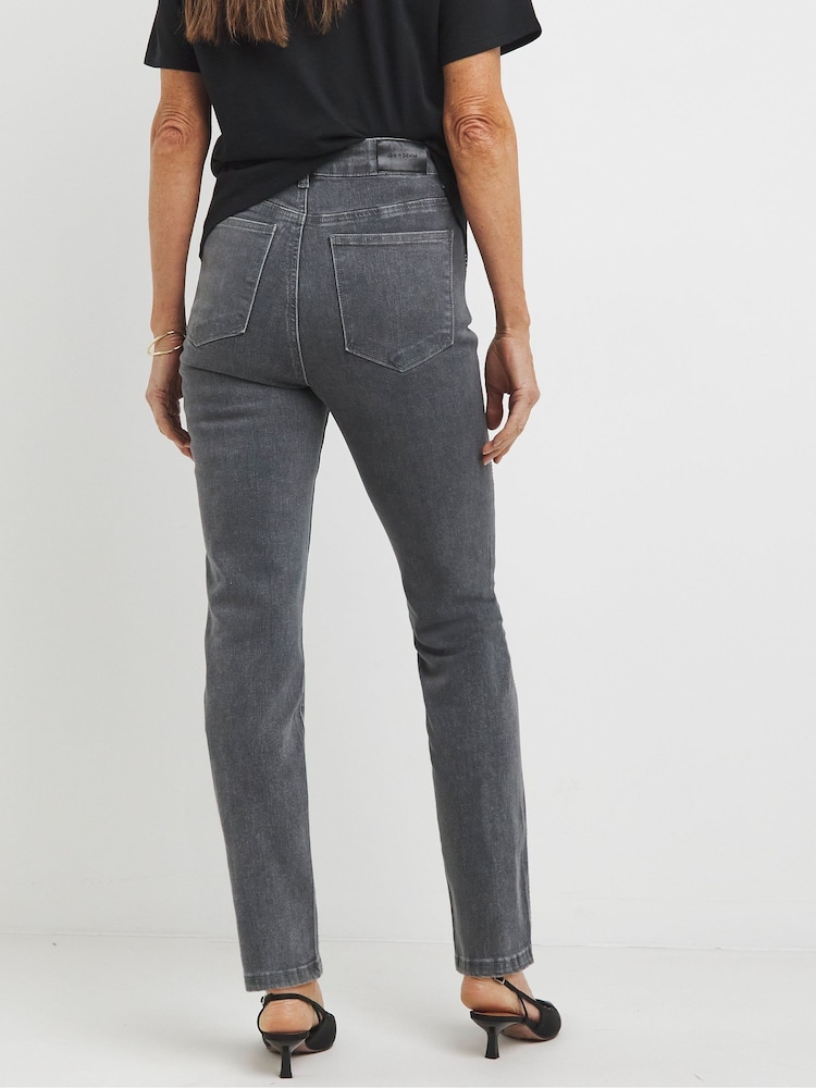 JD Williams Grey Diamante Slim Leg Jeans - Image 2 of 4