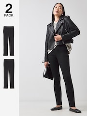 JD Williams Black Slim Jeggins 2 Pack - Image 1 of 4