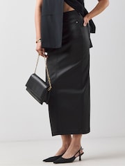 JD Williams Black Coated Skirt - Image 1 of 4