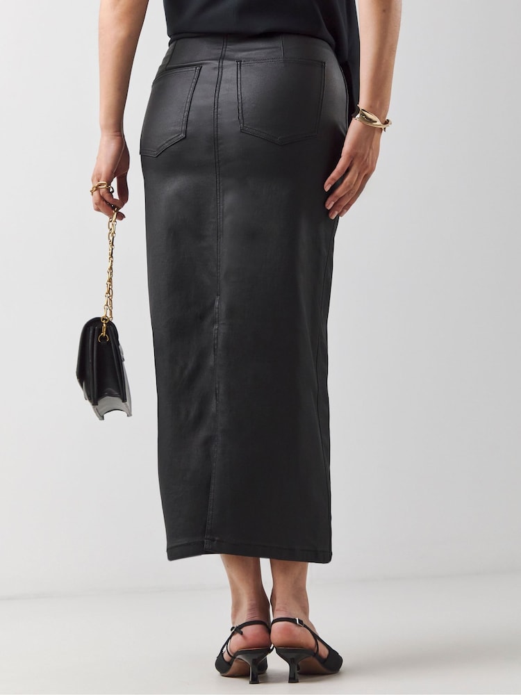 JD Williams Black Coated Skirt - Image 2 of 4