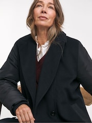 JD Williams Blue Hybrid Bomber Longline Coat - Image 4 of 4