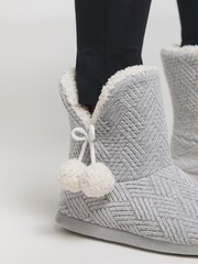 Simply Be Grey Bootie Slippers In Extra Wide Fit - Image 4 of 4