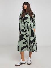 Simply Be Green Supersoft Pocket Midi Dress - Image 3 of 4