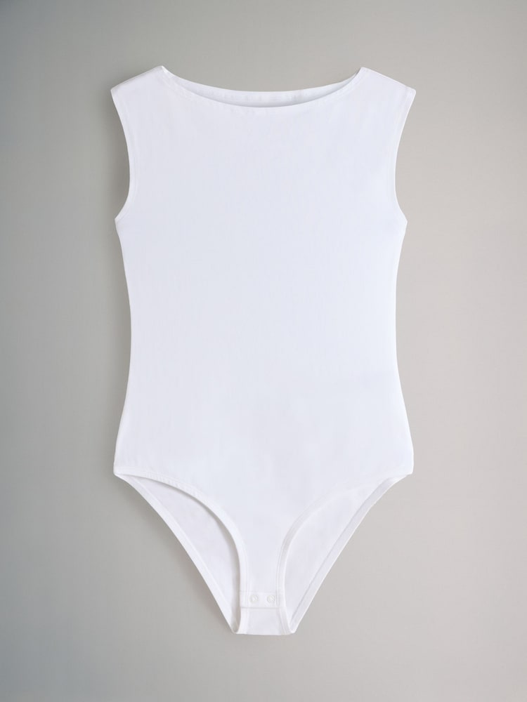 The Set Black/White/Grey Marl/Stripe Boat Neck Bodies 4 Pack - Image 2 of 7 The Set Black/White/Grey Marl/Stripe Boat Neck Bodies 4 Pack - Image 2 of 7