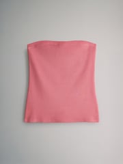 The Set Pink/Black/Grey Marl/White/Animal Print Ribbed Bandeau Tops 5 Pack - Image 5 of 8