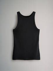 The Set Black/White/Stripe/Taupe Brown 4 Pack Ribbed Racer Vests - Image 11 of 13