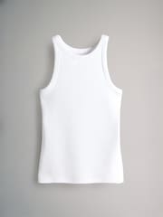 The Set Black/White/Stripe/Taupe Brown 4 Pack Ribbed Racer Vests - Image 9 of 13