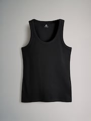 The Set Black/Pink/White/Black&White Stripe 4 Pack Ribbed Scoop Neck Vests - Image 3 of 7