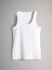 The Set Black/Pink/White/Black&White Stripe 4 Pack Ribbed Scoop Neck Vests - Image 5 of 7