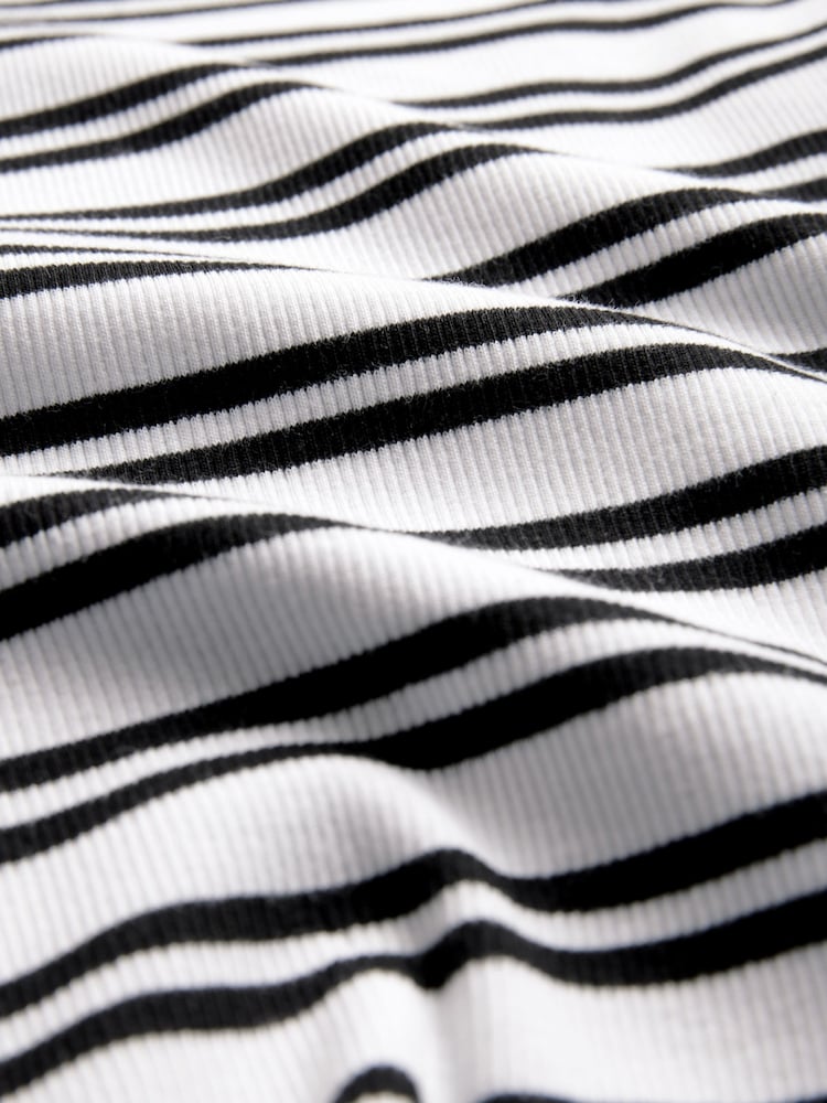 The Set Black/Pink/White/Black&White Stripe 4 Pack Ribbed Scoop Neck Vests - Image 7 of 7