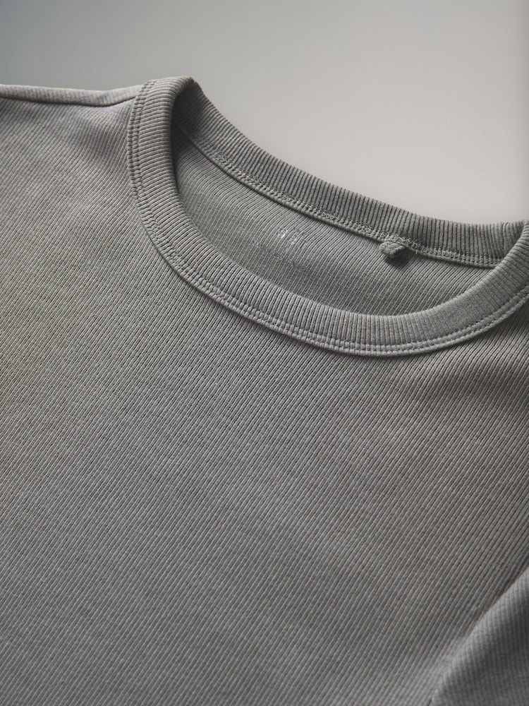 The Set Pink/White/Grey Marl/Yellow 4 Pack Ribbed T-Shirt - Image 5 of 6