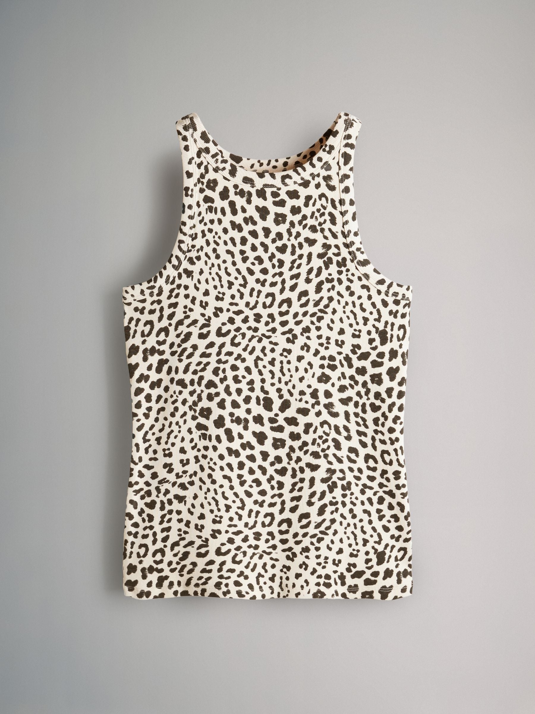 Buy The Set Black/White/Grey Marl/Animal 4 Pack Ribbed Racer