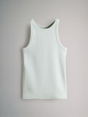 The Set Green/Yellow/Cream/Pink&Cream Stripe 4 Pack Ribbed Racer Vests - Image 10 of 13