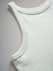 The Set Green/Yellow/Cream/Pink&Cream Stripe 4 Pack Ribbed Racer Vests - Image 12 of 13