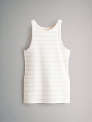 The Set Green/Yellow/Cream/Pink&Cream Stripe 4 Pack Ribbed Racer Vests - Image 8 of 13
