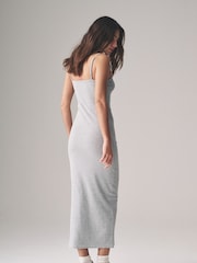 The Set Black/Grey Marl/Taupe Brown 3 Pack Strappy Ribbed Dress - Image 4 of 9