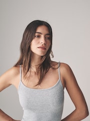 The Set Black/Grey Marl/Taupe Brown 3 Pack Strappy Ribbed Dress - Image 7 of 9