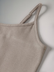 The Set Black/Grey Marl/Taupe Brown 3 Pack Strappy Ribbed Dress - Image 8 of 9