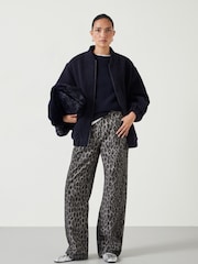 Hush Animal Leopard Print Wide Leg Jeans - Image 2 of 5