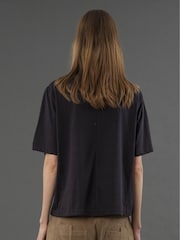 Religion Black Relaxed Fitted Elegance Graphic 100% Cotton T-Shirt with Rose Artwork - Image 2 of 6