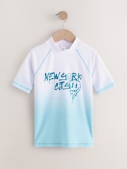 Light Blue Ombre Short Sleeve Rash Vest (1.5-16yrs) - Image 1 of 4