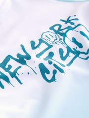 Light Blue Ombre Short Sleeve Rash Vest (1.5-16yrs) - Image 3 of 4