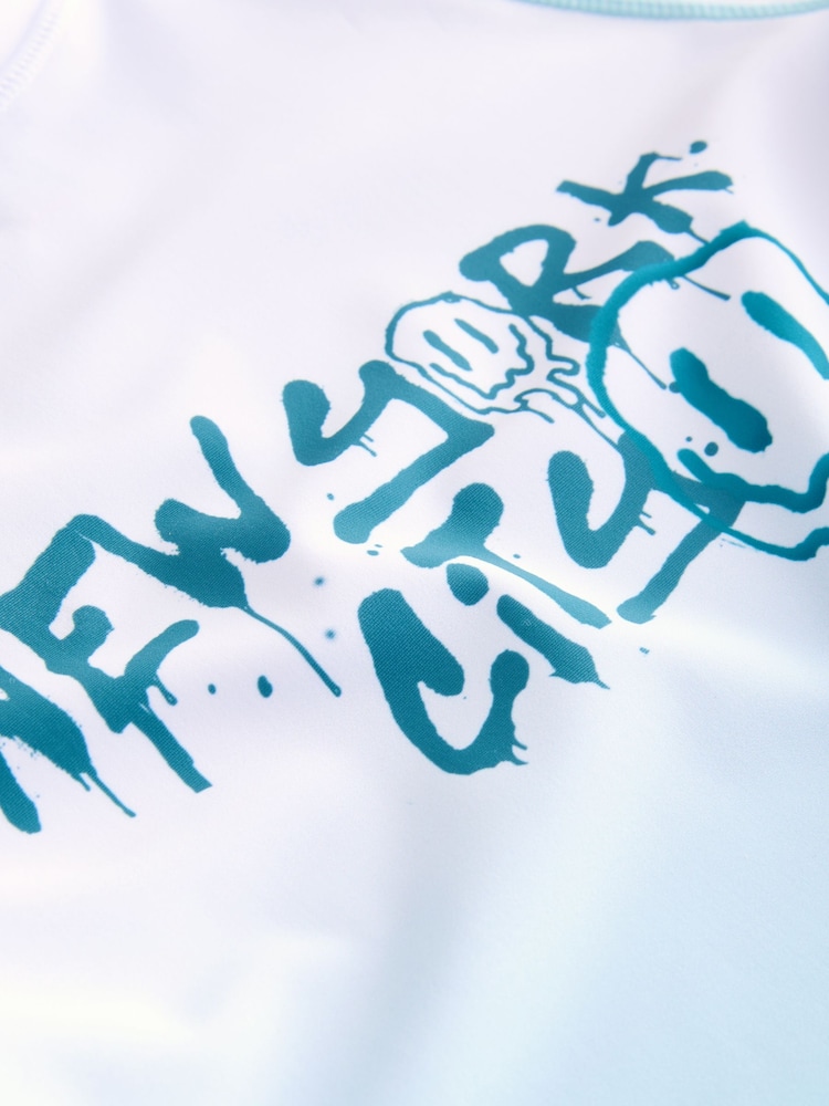 Light Blue Ombre Short Sleeve Rash Vest (1.5-16yrs) - Image 3 of 4