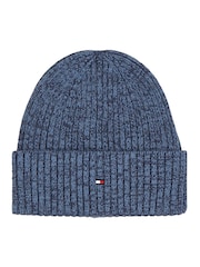 Tommy Hilfiger Blue Cotton Cashmere Beanie - Image 1 of 3