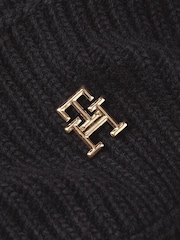 Tommy Hilfiger Black Pom Pom Beanie With Cashmere - Image 3 of 3