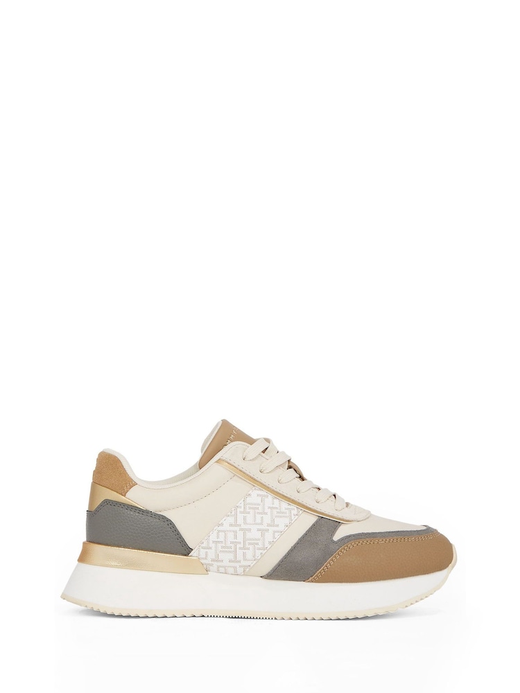 Tommy Hilfiger White Lux Monogram Runner Trainers - Image 1 of 5 Tommy Hilfiger White Lux Monogram Runner Trainers - Image 1 of 5