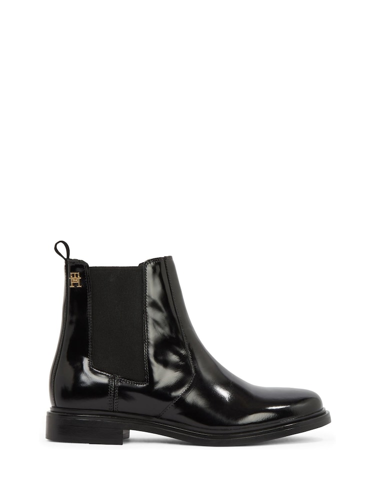 Tommy Hilfiger Black Leather Chelsea Boots - Image 2 of 6