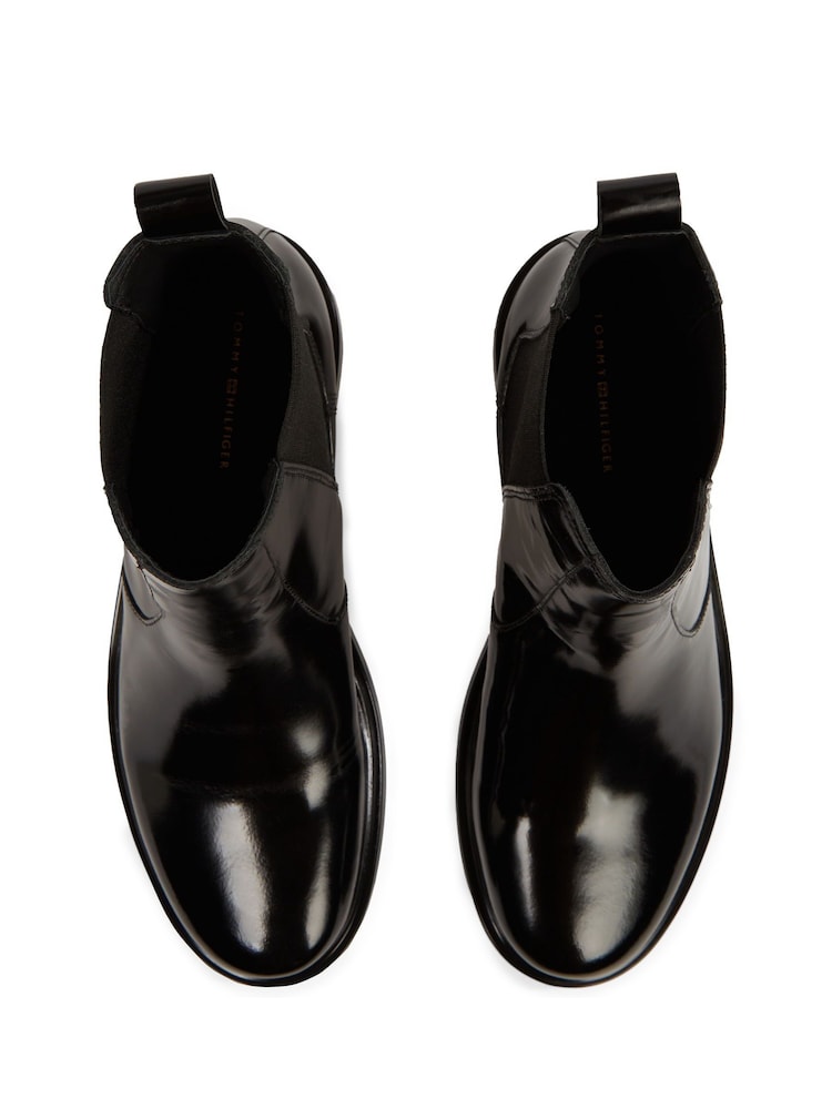 Tommy Hilfiger Black Leather Chelsea Boots - Image 6 of 6