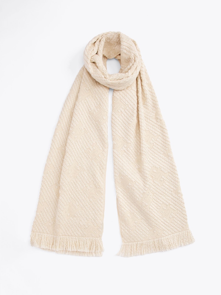 Tommy Hilfiger White Chic Wool Scarf - Image 2 of 5