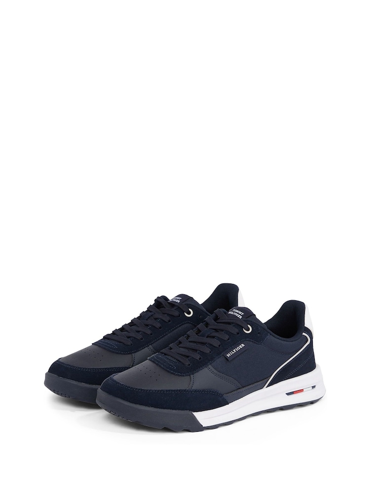 Tommy Hilfiger Blue Retro Leather Runner Trainers - Image 2 of 5