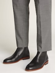 Tommy Hilfiger Black Leather Zip Chelsea Boots - Image 1 of 6