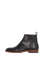 Tommy Hilfiger Black Leather Zip Chelsea Boots - Image 3 of 6